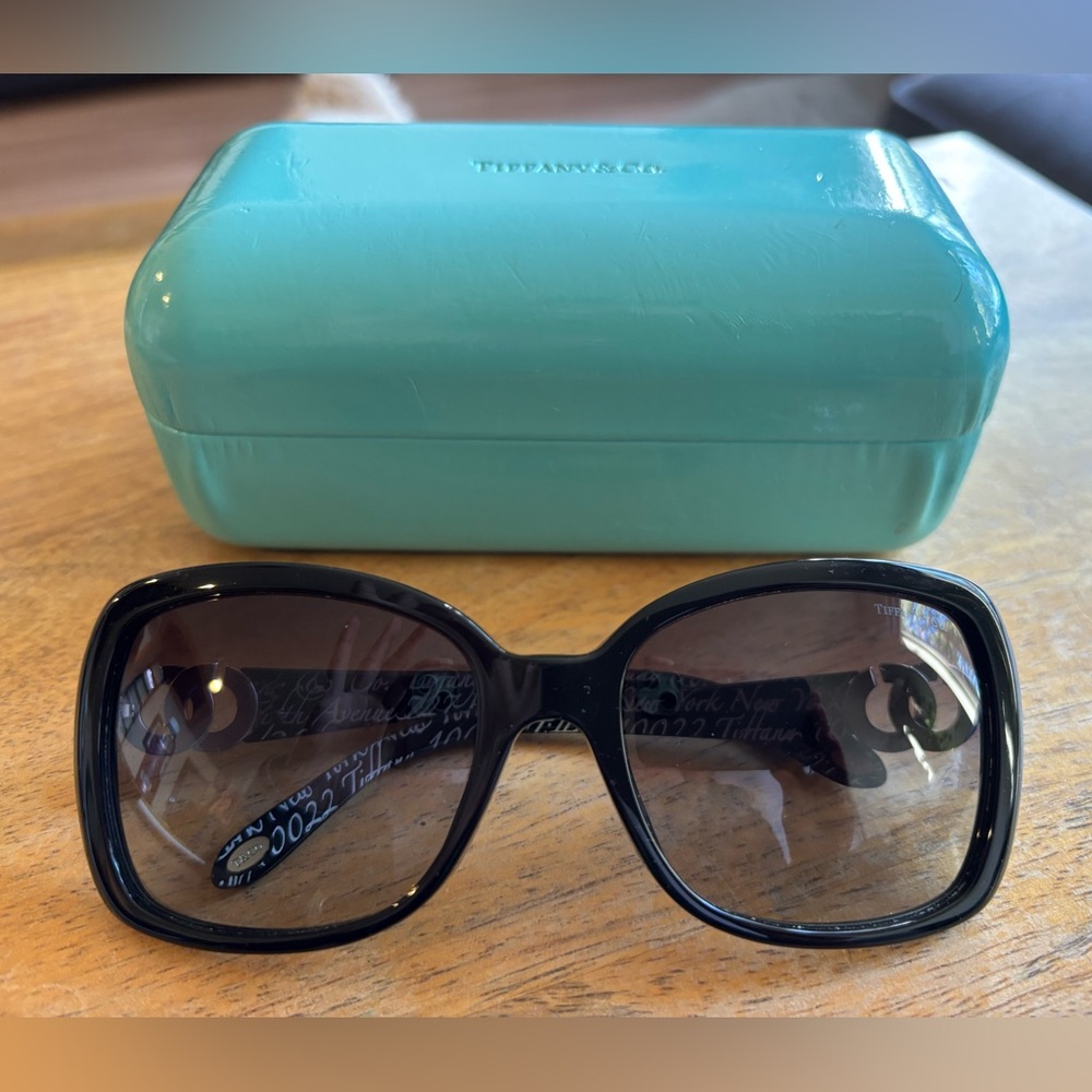 Tiffany & Co. Black Sunglasses with Teal Case